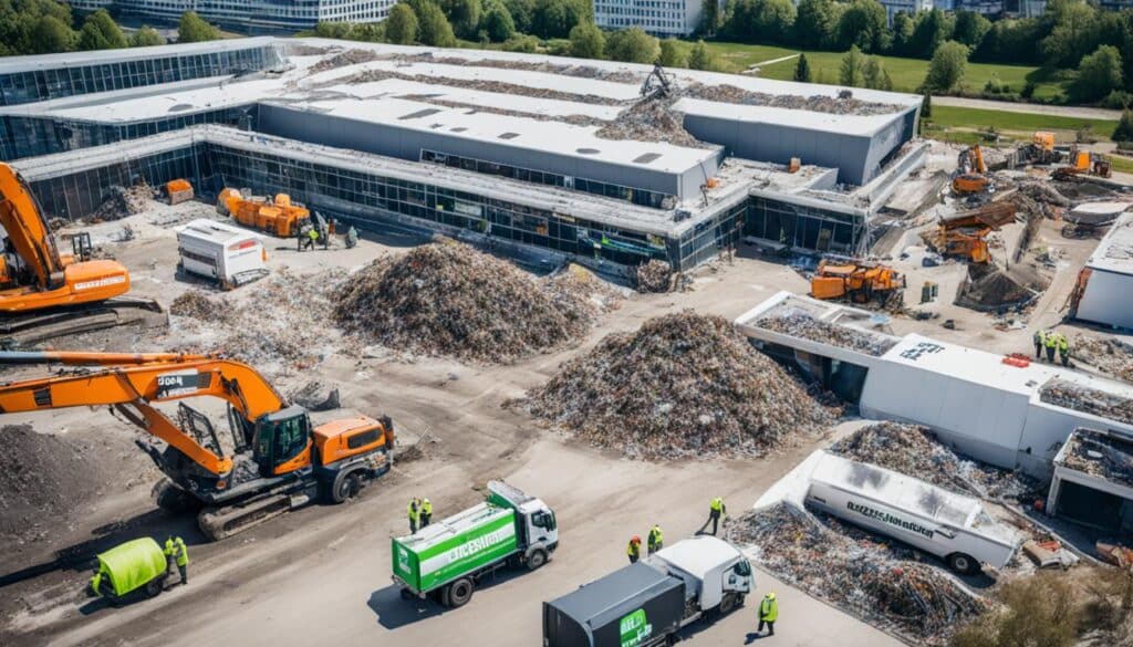 Prozess der Baustellenreinigung